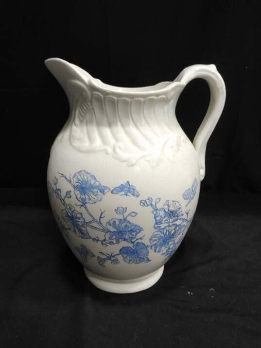 Vintage Ursilla White Ceramic Pitcher image number 3