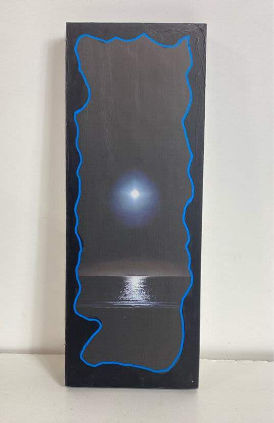 Silver Moon at 4 am with Border Print by William Kevin Anderson Signed. 2024 image number 1