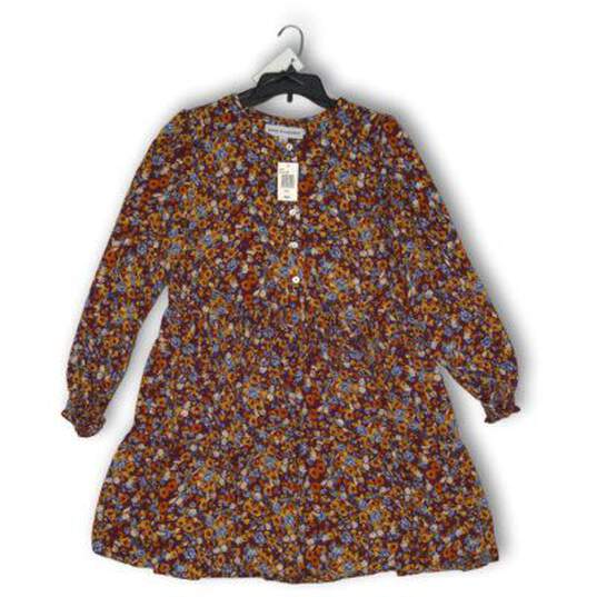 NWT Emma & Michele Womens Shift Dress Long Sleeve Multicolor Floral Size Large image number 1