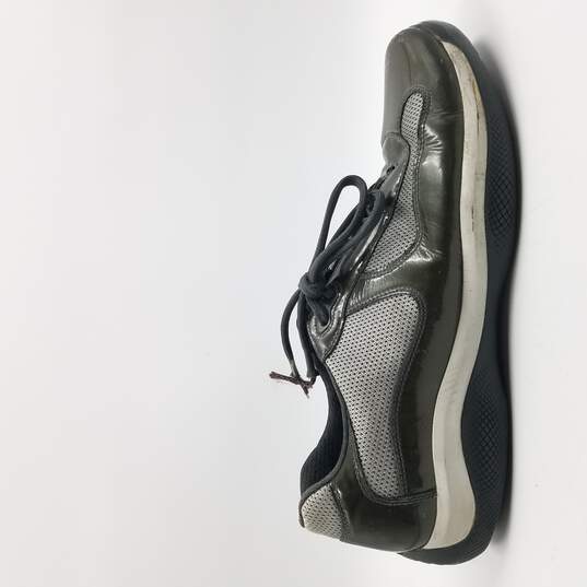 Buy the Prada America's Cup Sneaker Men's Sz 10 Patent Olive Green |  GoodwillFinds