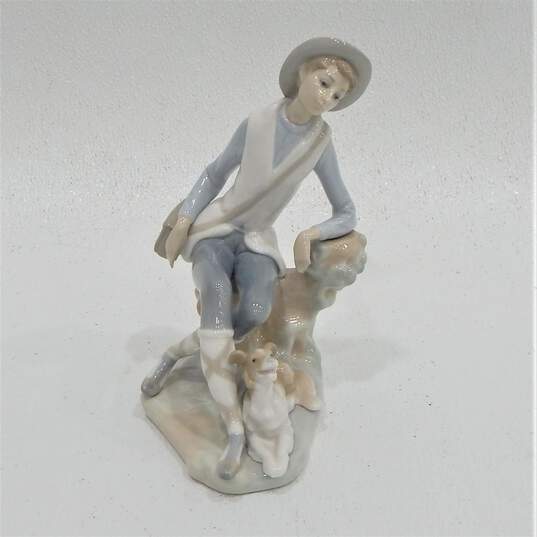 Lladro Shepherd Boy with Dog Porcelain Figurine image number 1