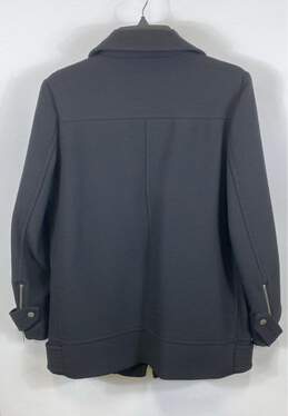 NWT Zara Womens Black Long Sleeve Collared Asymmetrical Full Zip Jacket Size L alternative image