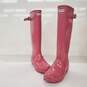 Hunter Women's Original Tall Pink Rubber Rain Boots Size 8 image number 2