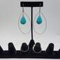 Sterling Silver Turquoise Dangle Earring Ring Sz 6 1/2 & 8 Bundle 3pcs 21.0g image number 4