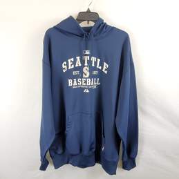 Majestic Seattle Baseball Men Blue Hoodie Sz XL