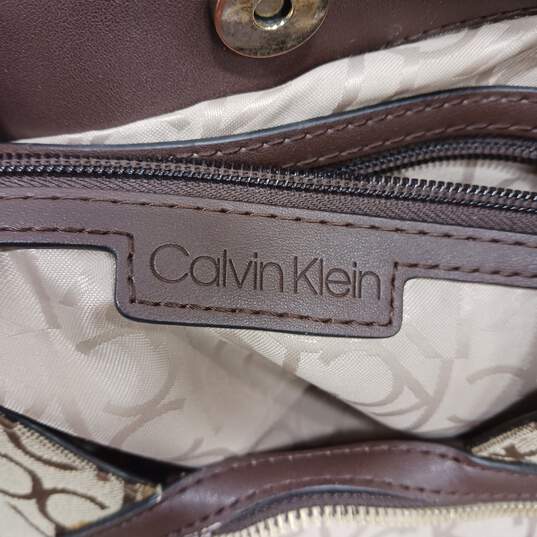 Calvin Klein Monogram Pattern Shoulder Handbag image number 6