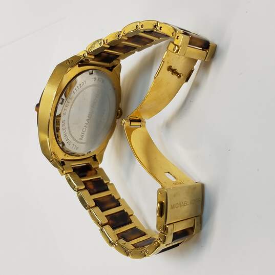 Michael Kors MK5593 Gold Tone & Tortoise Shell Resin Multi Dial Watch image number 6