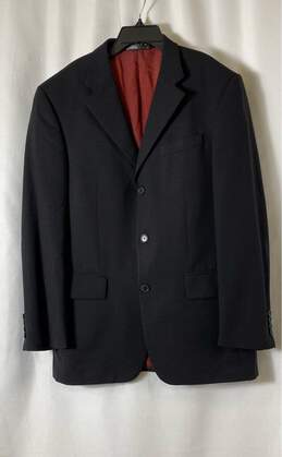 Oscar De La Renta Mens Black Perfect Press Single Breasted Sport Coat Size Large