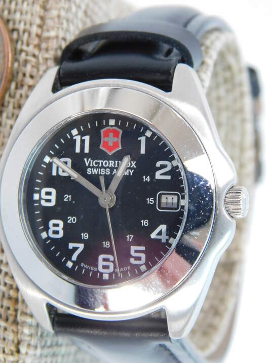 Victorinox Swiss Army Silver Tone & Leather Band Men's Dress Watch 39.6g image number 1