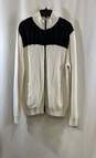 NWT Kenneth Cole Mens White Black Knitted Long Sleeve Full-Zip Sweater Size XL image number 1