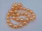 VNTG Orange Taupe Brown MOP & Faux Pearl Jewelry image number 9