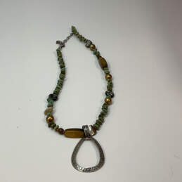 Designer Silpada Sterling Silver Pearl Turquoise Teardrop Pendant Necklace alternative image