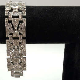 Designer Stella & Dot Silver-Tone Rhinestone Fashionable Chain Bracelet