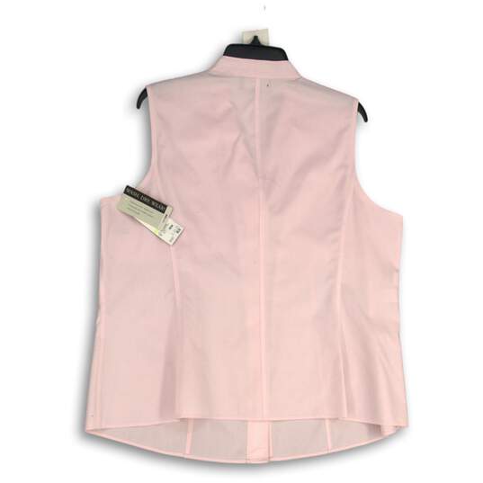 NWT Jones New York Womens Pink Sleeveless Button Front Blouse Top Size 18W image number 2