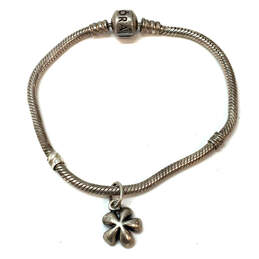 Designer Pandora S925 ALE Sterling Silver Snake Chain Flower Charm Bracelet alternative image