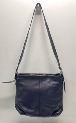 COACH F15064 Soho Black Pebbled Leather File Crossbody Bag