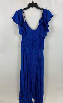 NWT Jennifer Lopez Womens Blue Snake Print V Neck Cold Shoulder Wrap Dress Sz XL alternative image