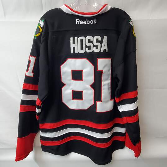 NHL Blackhawks Hossa 81 Black Jersey Size 50 image number 2