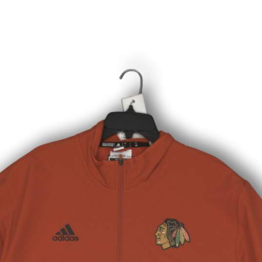 Adidas Mens Jacket Chicago Blackhawks NHL Quarter Zip Jacket Red Size L image number 3