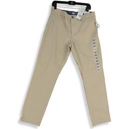 NWT Old Navy Mens Beige Athletic Taper Flat Front Chino Pants Size 32X32