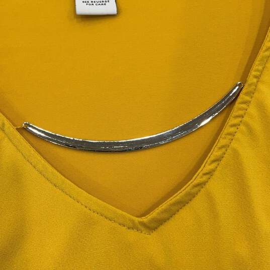 Carmen Womens Yellow V-Neck Sleeveless Pullover Blouse Top Size 2X image number 5