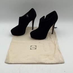 La Fenice Venezia Womens Black Suede Side Zip High Heel Ankle Booties Size 7.5 alternative image