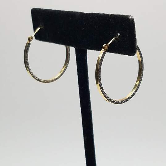 Michael Anthony Bolivia Two Tone Hoop Earrings 1.3g image number 2