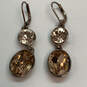 Designer Givenchy Crystal Cut Stone Leverback Glossy Dangle Earrings image number 3
