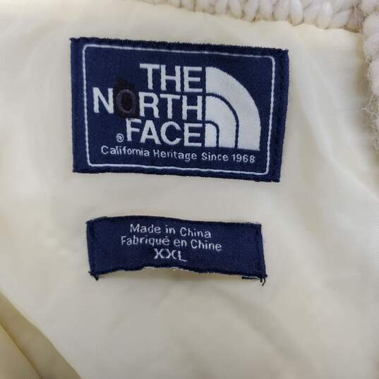 The North Face White Zip Up Knit Sweater Hoodie image number 3