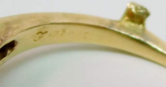 14K Yellow Gold 0.21 CTTW Diamond Ring- For Scrap Or Repair 2.1g image number 5