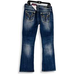 NWT Vigoss Womens Blue Denim Embellished Classic Fit Bootcut Leg Jeans Size 30 alternative image