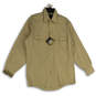NWT Mens Tan Long Sleeve Spread Collar Button-Up Shirt Size Medium image number 1