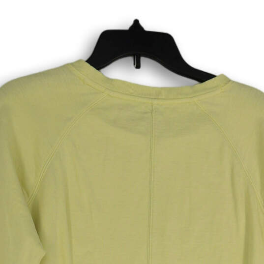 Womens Yellow Crew Neck Long Sleeve Pullover Sweatshirt Size Medium image number 4