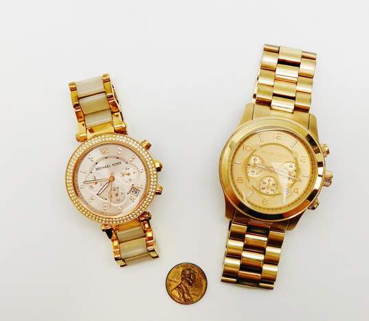Michael Kors Designer Rose Gold Tone Women's Chronograph Watches 296.7g image number 5