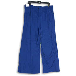 NWT Womens Blue Tie Waist Slash Pocket Wide Leg Ankle Pants Size XXL alternative image
