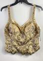Bicici Women Gold Beaded Tank Blouse XL image number 1