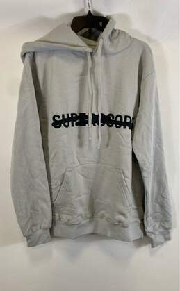 NWT Superscore Unisex Adult Gray Cotton Long Sleeve Pockets Pullover Hoodie Sz L
