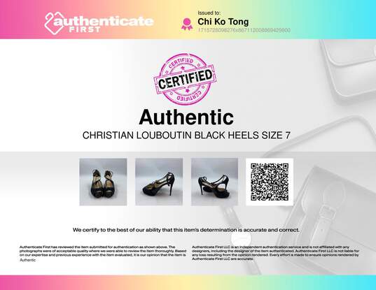 Authentic Christin Louboutin Black Pump Heel W 6.5 image number 9