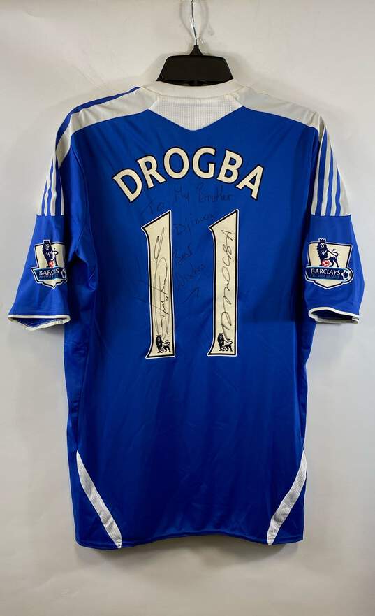 Adidas Men's Chelsea Football Club Jersey Signed by Didier Drogba Sz. M image number 2