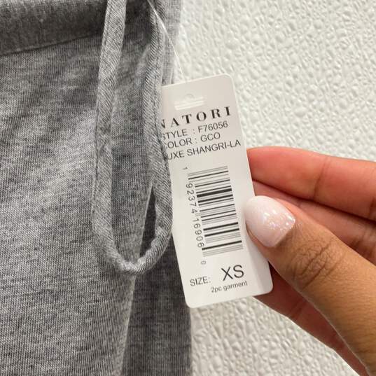 NWT Natori Womens Gray Heather Lace T-Shirt And Pajama 2 Piece Set Size XS image number 8