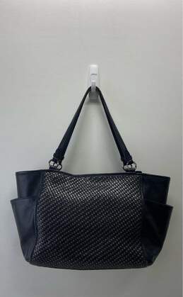 COACH F31285 Park Black Woven Leather Tote Bag alternative image