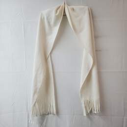 Winter Warm White Scarf Wool Cashmere for Women's alternative image