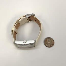 Designer Fossil FS4415 White Leather Strap Rhinestone Quartz Wristwatch alternative image