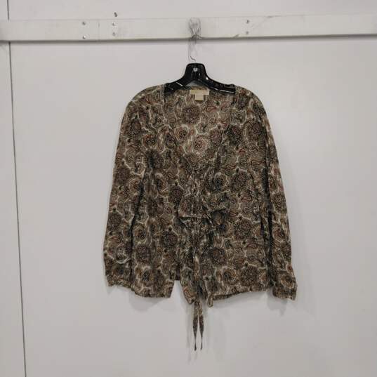 Zara Floral Paisley Print Ruffled bodysuit Size Large