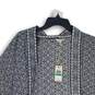 NWT Max Studio Womens Black White 3/4 Sleeve Open Front Cardigan Size L image number 3