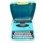 Vintage 1960s Smith Corona Cougar Turquoise Aqua Blue Portable Typewriter image number 2