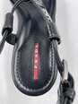 Authentic Prada Black Patent Wedge Sandals W 8.5 image number 8