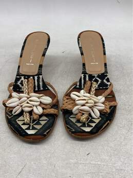 Casadei Women's Shell Embellished Tribal Print Sandals, Size 7.5 - Unique!