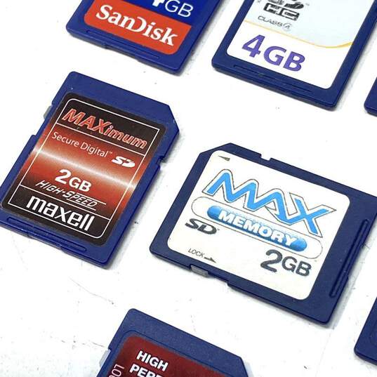 Assorted 2GB & 4GB SD Memory Card Lot of 10 image number 4