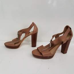 Michael Kors Berkley Brown Leather Platform Sandals Size 9M alternative image